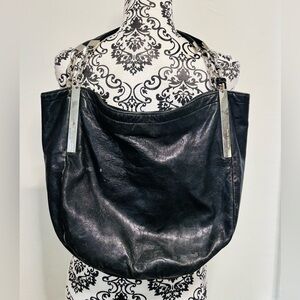 Michael Kors Black Pebbled Leather  Shoulder Hobo Bag Purse